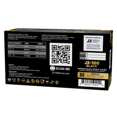 J2-100 Black Nitrile Examination Gloves 6 mil - Case of 1000